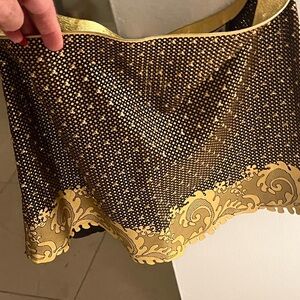 Fendace Versace × Fendi Studded Mini Skirt – Gold/Brown – Size IT 36 (US XS)